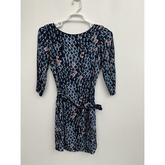 Boden Women Sheath Dress With Tie Size 8R Floral 3/4 Sleeves Zipper Back Viscose - Picture 4 of 14